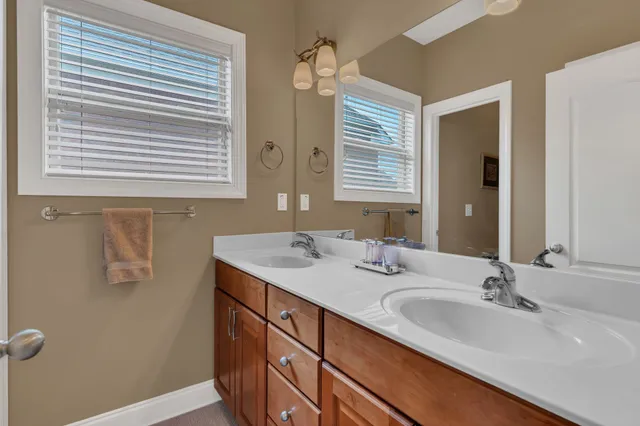 a view of a garden with a slide