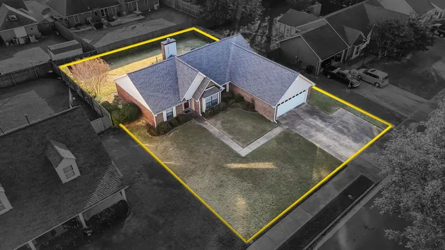 a bird view of a house