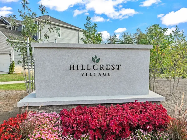 a view of a sign in a park