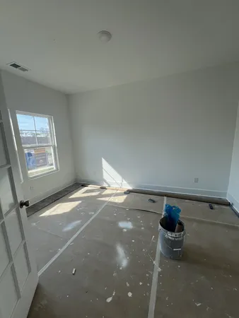 a view of a livingroom with a window