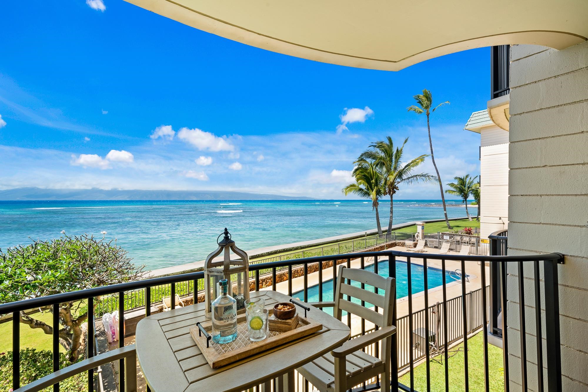 4471 Lower Honoapiilani Road, Unit 203 Lahaina, HI 96761 - Photo 37 of 40 a view of a balcony with ocean view