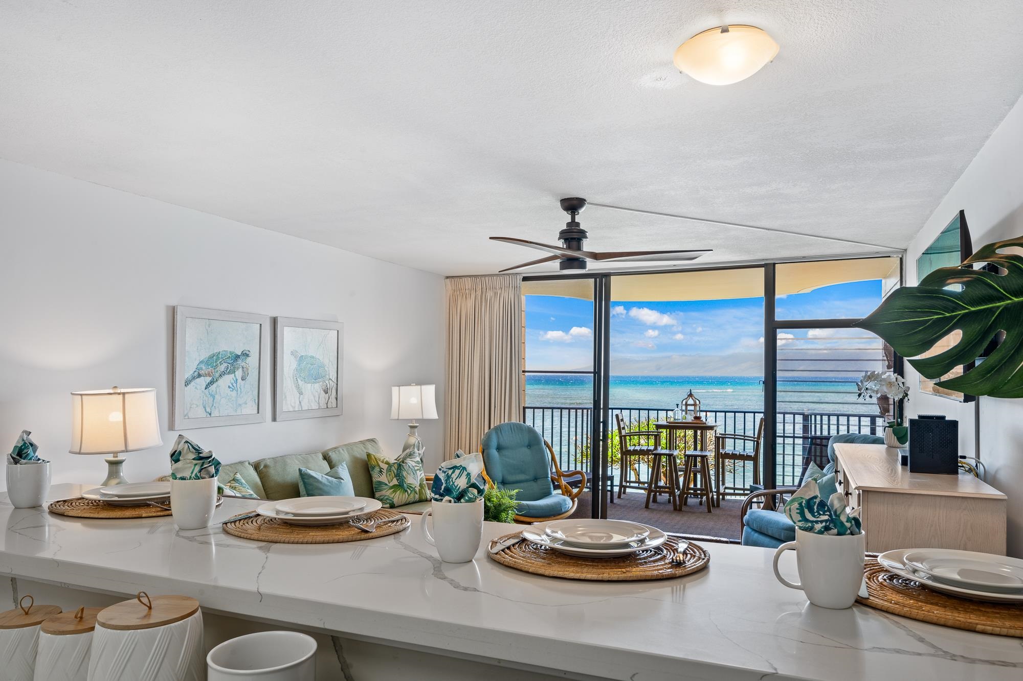 4471 Lower Honoapiilani Road, Unit 203 Lahaina, HI 96761 - Photo 39 of 40 a view of a dining room with furniture window and outside view