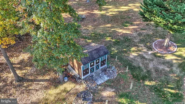 a view of a backyard with a deck