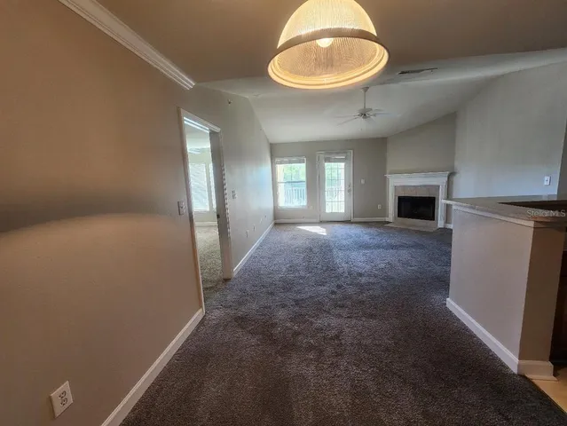 a view of a livingroom with a fireplace