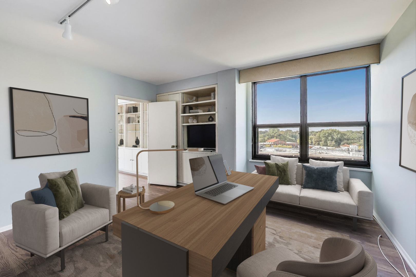 1616 Sheridan Road, Unit 9H Wilmette, IL 60091 - Photo 12 of 28 a living room with furniture and a large window