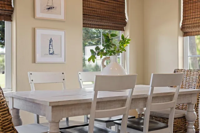 a workspace with furniture and window