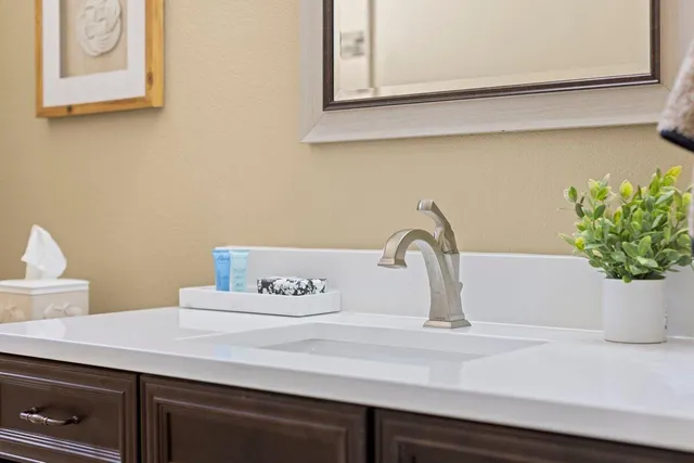 a close view of sink and tap