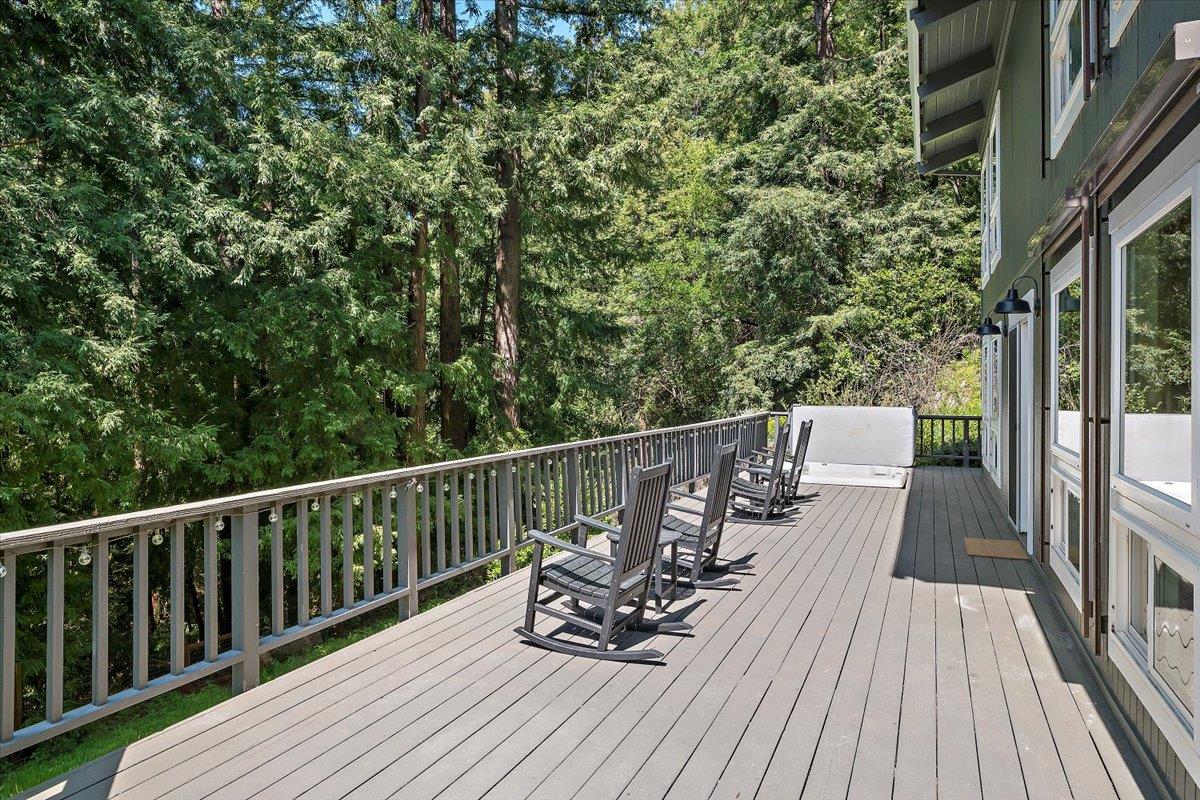 15251 Old Ranch Road Los Gatos, CA 95033 - Photo 31 of 38 a view of balcony with wooden floor and fence