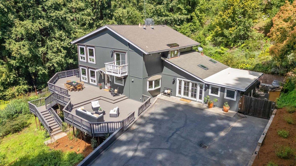 15251 Old Ranch Road Los Gatos, CA 95033 - Photo 36 of 38 a aerial view of a house with a yard