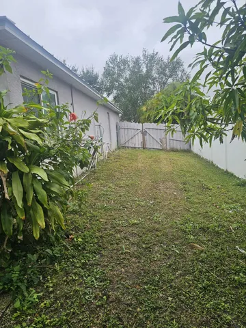 a view of a backyard