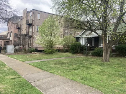 a view of a backyard