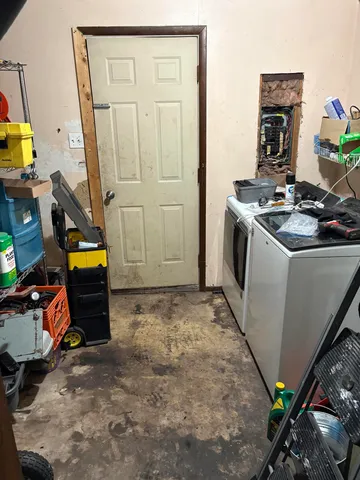 a room with storage and utility