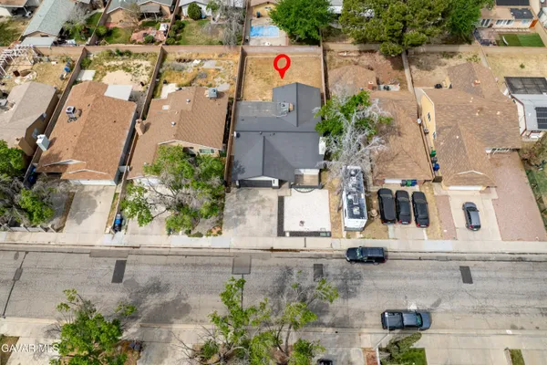 an aerial view of a house