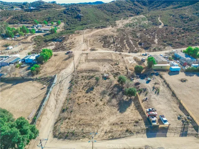 a view of a road with a yard