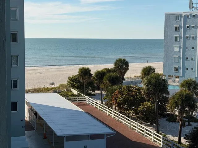 an outdoor space with seating area