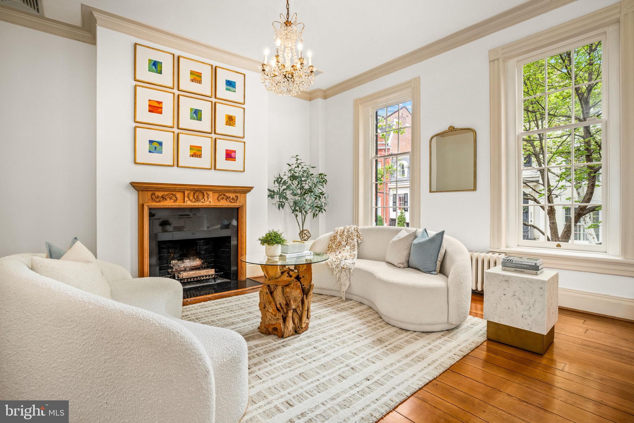 3316 N Street Northwest Washington, DC 20007 - Photo 4 of 18 a living room with furniture and a fireplace