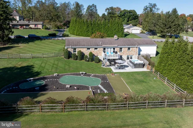 an aerial view of a house