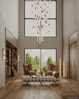 a living room with furniture