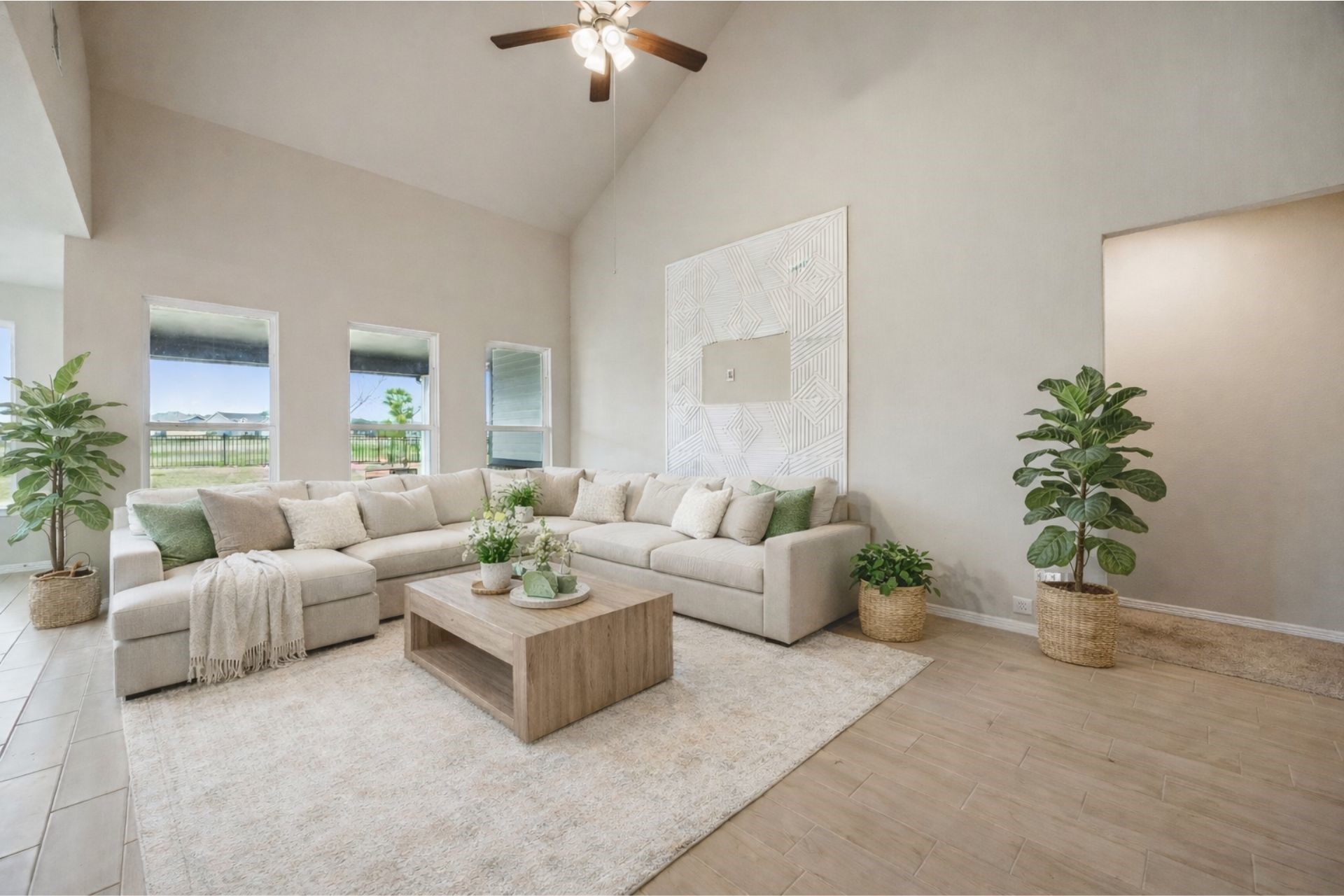 8103 Red Shiner Way Fulshear, TX 77441 - Photo 4 of 29 a living room with furniture and a chandelier