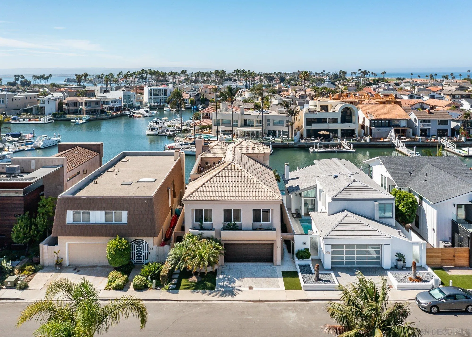 24 Sandpiper Strand Coronado, CA 92118 - Photo 56 of 56 a aerial view of a house with a garden and lake view