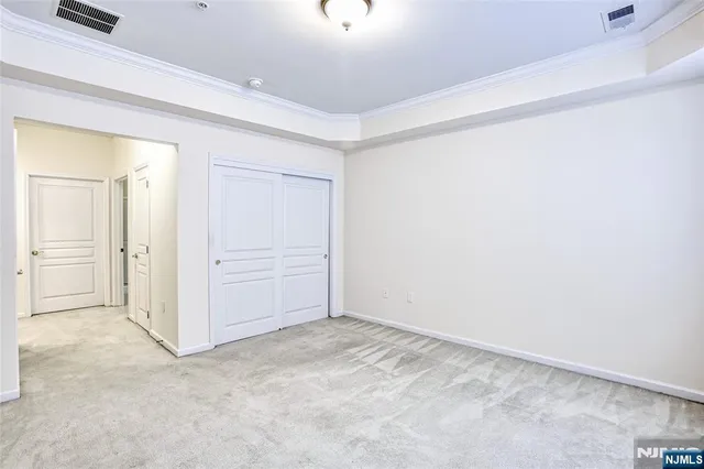 an empty room with closet