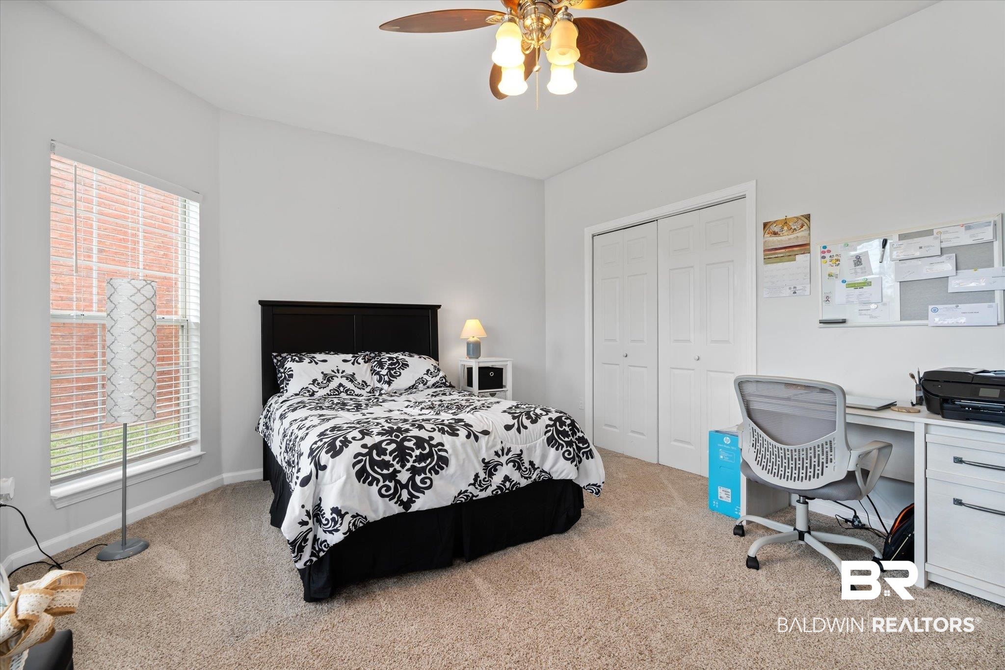 3876 Emerille Drive Foley, AL 36535 - Photo 19 of 31 Bedroom with ceiling fan, light carpet, and a closet