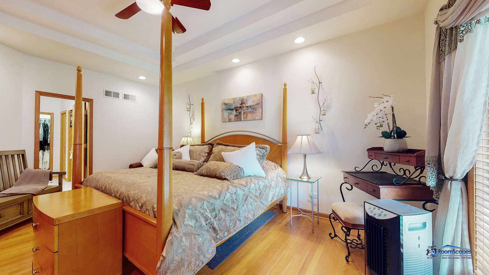 7202 Lone Oak Road Spring Grove, IL 60081 - Photo 22 of 59 a bedroom with a bed and a chandelier
