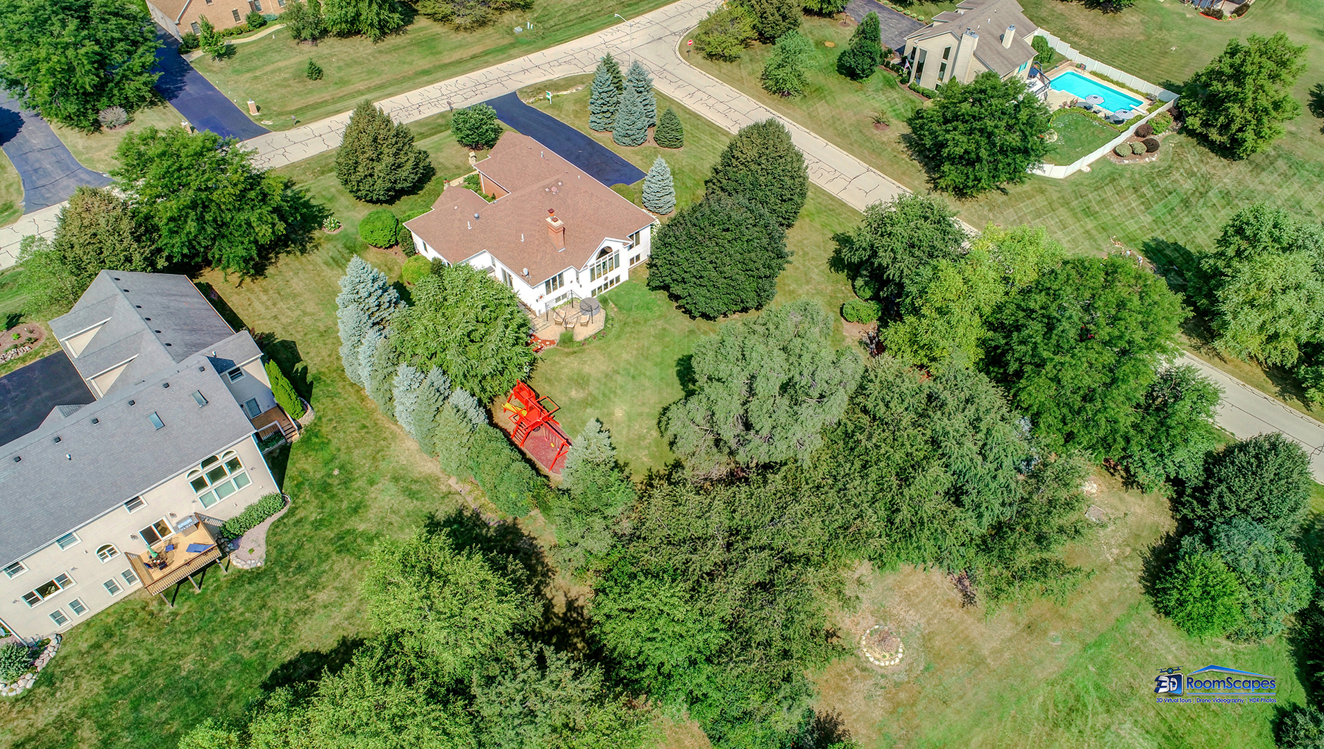 7202 Lone Oak Road Spring Grove, IL 60081 - Photo 55 of 59 an aerial view of a house with a yard