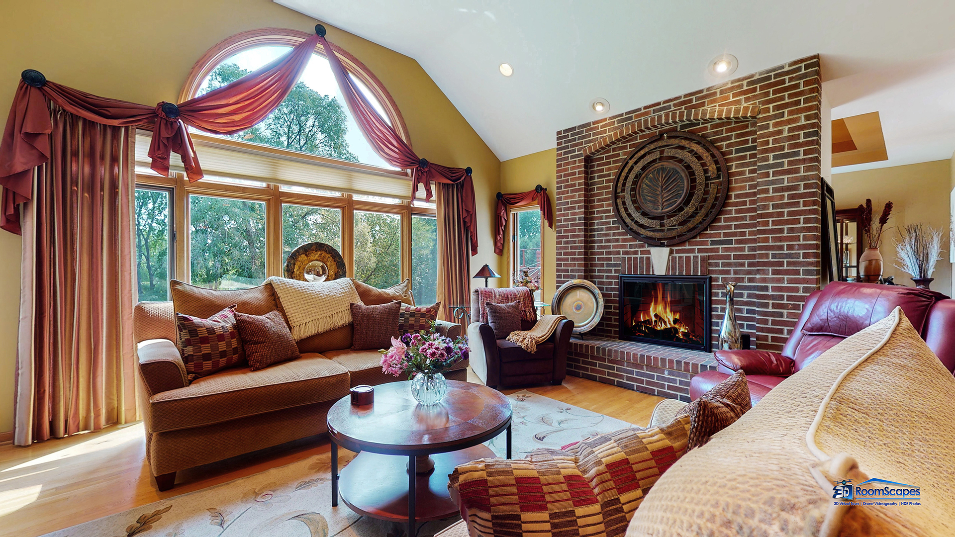 7202 Lone Oak Road Spring Grove, IL 60081 - Photo 9 of 59 a living room with furniture a rug and a fireplace