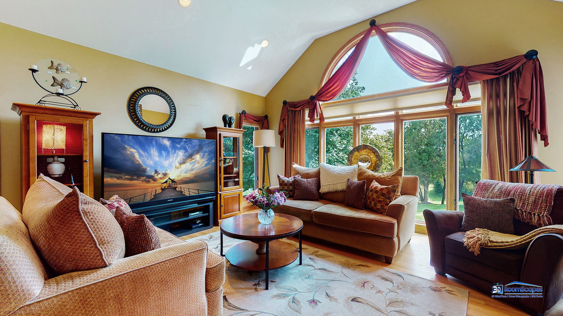 7202 Lone Oak Road Spring Grove, IL 60081 - Photo 10 of 59 a living room with furniture a rug and a floor to ceiling window