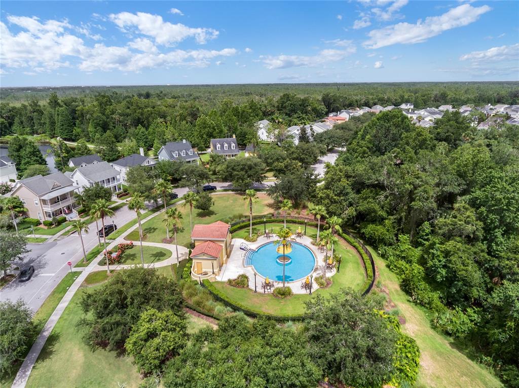799 Oak Shadows Road Celebration, FL 34747 - Photo 93 of 97 an aerial view of a house with a yard and lake view