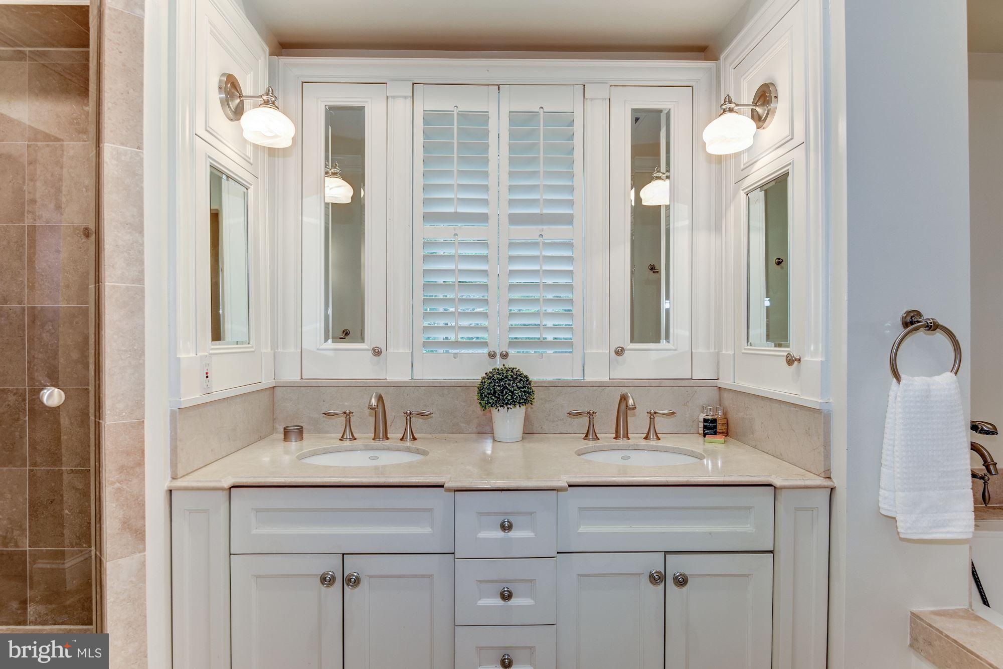 3750 Fordham Road Northwest Washington, DC 20016 - Photo 15 of 30 Bath (Master) with Double Marble Vanity