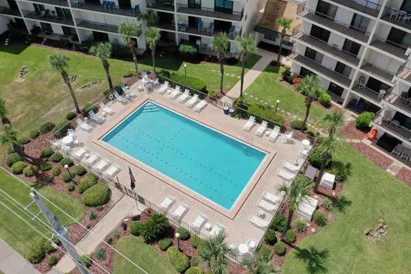 an aerial view of a house