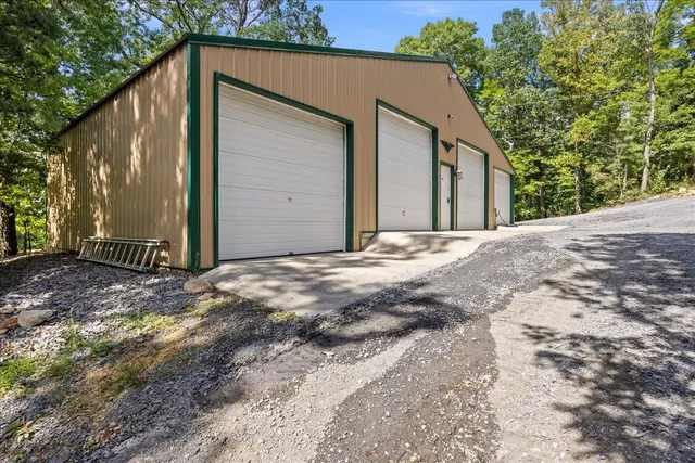 front view of a house with a trees