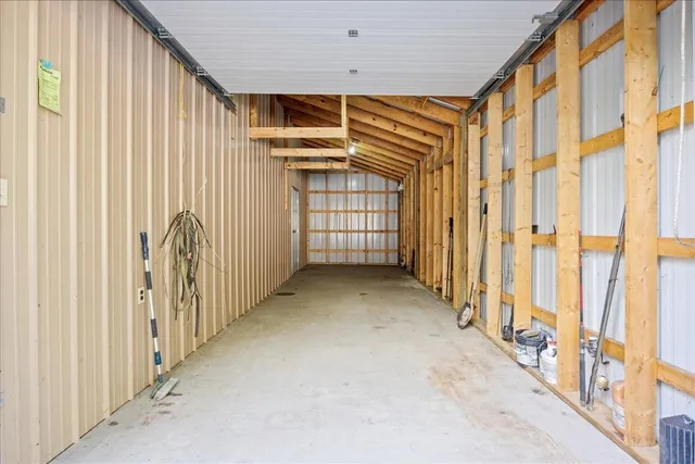 a view of a field with an trees