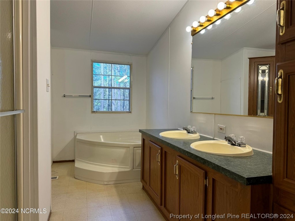 2352 County Line Road Cameron, NC 28326 - Photo 22 of 38 a bathroom with a sink a toilet and tub