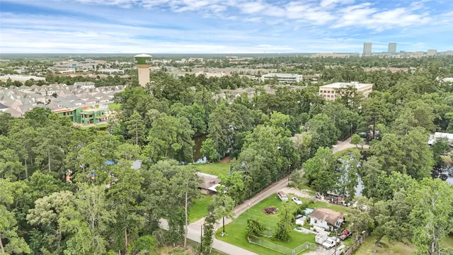 a view of a city with an outdoor space