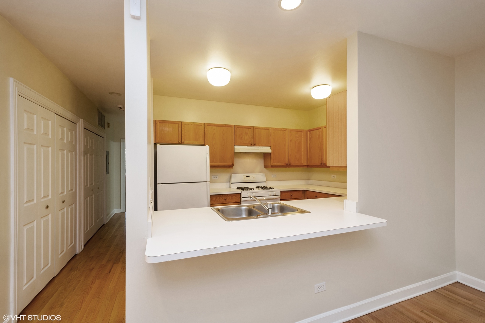 1550 West Jackson Boulevard, Unit 1 Chicago, IL 60607 - Photo 5 of 10 a view of a kitchen with a sink and wooden floor