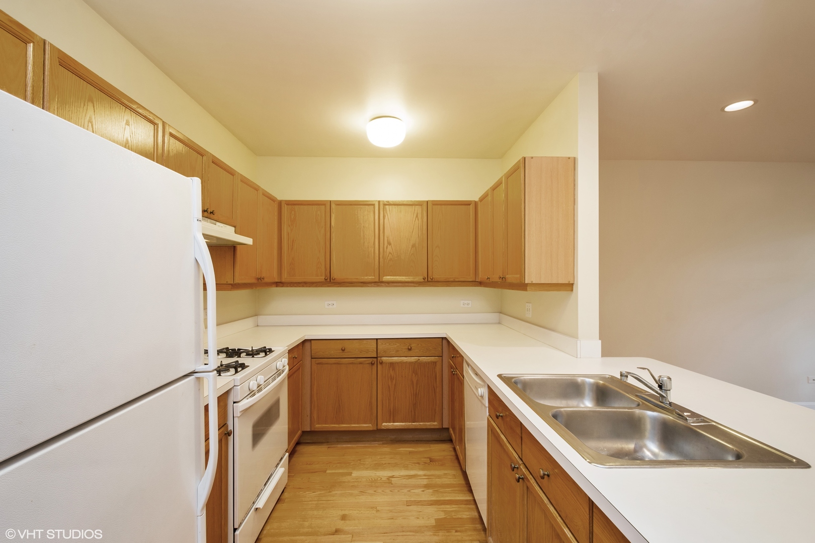 1550 West Jackson Boulevard, Unit 1 Chicago, IL 60607 - Photo 6 of 10 a view of a kitchen with a sink and dishwasher with wooden floor