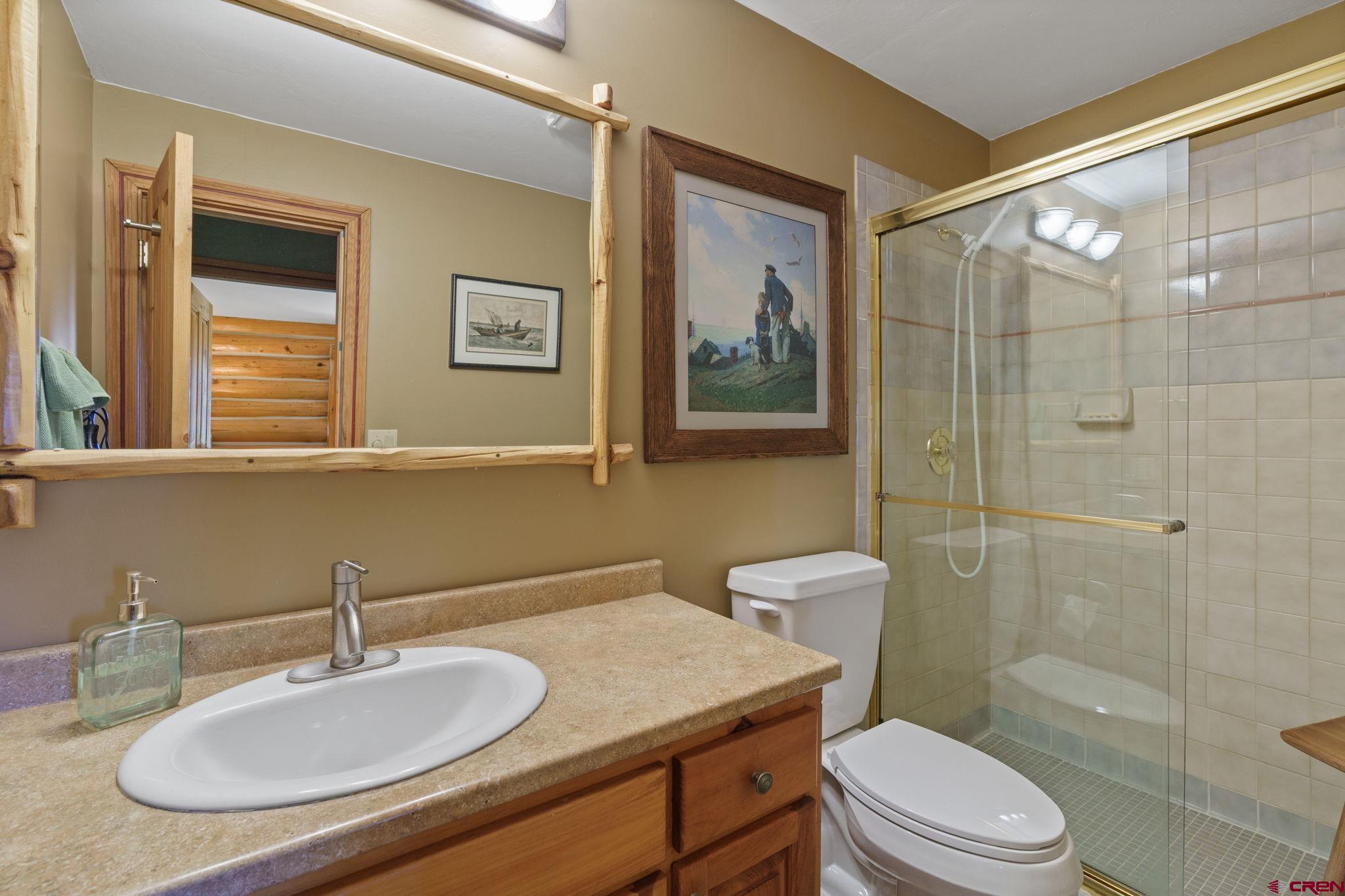 114 Rimrock Drive Durango, CO 81301 - Photo 23 of 42 a bathroom with a sink a toilet and shower
