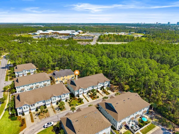 an aerial view of multiple house