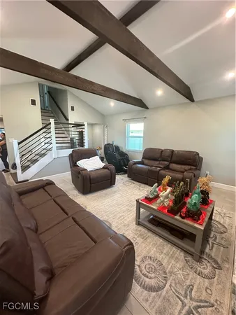 a living room with furniture