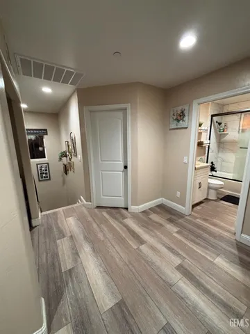 wooden floor and an empty room with wooden floor