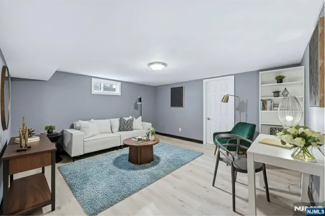 a living room with furniture