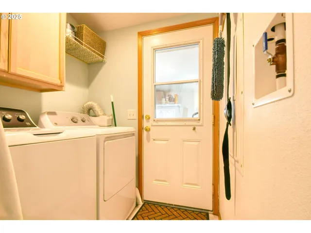 a utility room with a window