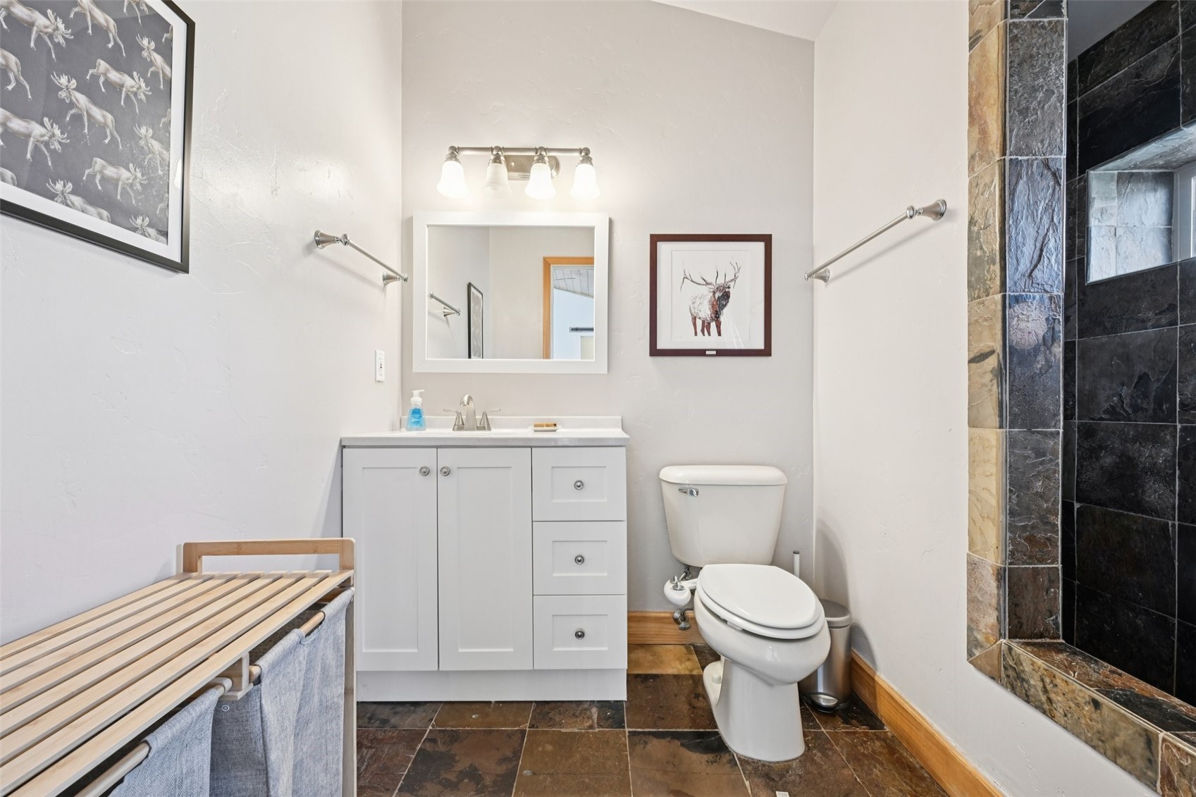 1499 Sheep Ridge Road Fairplay, CO 80440 - Photo 24 of 40 a bathroom with a toilet a sink and a mirror