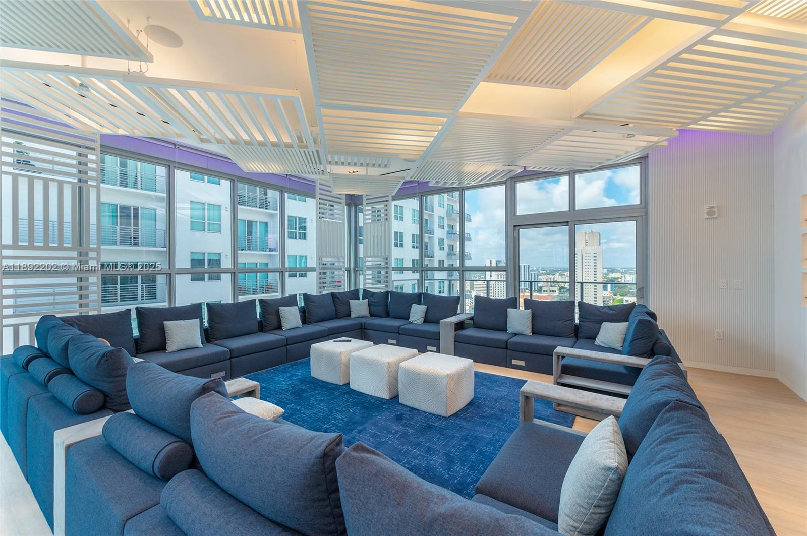 227 Northeast 2nd Street, Unit 2508 Miami, FL 33132 - Photo 23 of 28 a living room with furniture and a large window