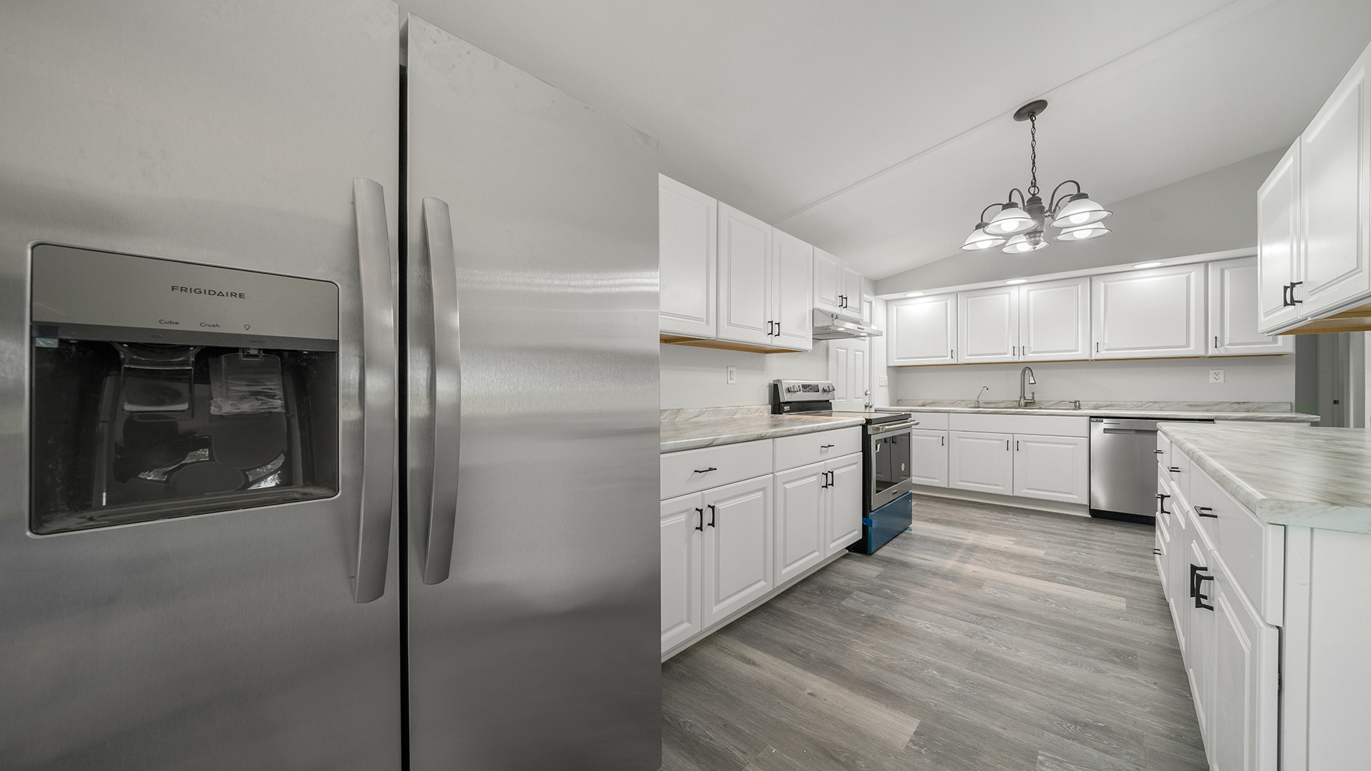 22005 Harmony Road Marengo, IL 60152 - Photo 14 of 49 a kitchen with a refrigerator sink and cabinets