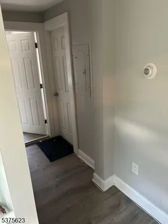 a room with a rug