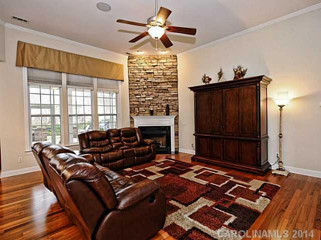 342 Miners Cove Way Fort Mill, SC 29708 - Photo 4 of 16 a living room with furniture and a fireplace